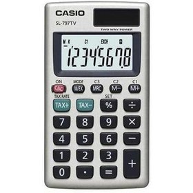 Resim Casio SL-797TV-GD 8 Hane Gümüş Renk Cep Tipi Hesap Makinesi 