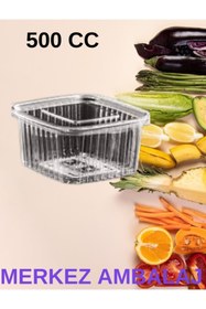 Resim Miopack Plastik Sızdırmaz Kap 500 gr Cc Kullan At Tek Kullanımlık Plastik Kapaklı Kase 100 Adet 