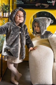Resim Babydola Kız Bebek Kapşonlu Tüylü Peluş Mont 