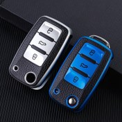 Resim For Volkswagen Fox, Tiguan, Passat, Golf, Jetta, Beetle, Kodiaq, Superb, Octavia ve Seat için TPU Araba Anahtar Kılıfı Kapağı 