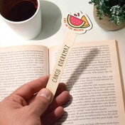 Resim Karpuz Simgeli İsimli Ahşap Kitap Okuma Ayracı 