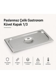 Resim Natsan Paslanmaz Çelik Gastronom/gastronorm Küvet Kapak 1/3 