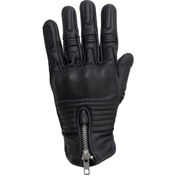 Resim The Biker Jeans Retro Black Korumalı Motosiklet Deri Eldiveni 
