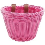 Resim Çocuk Bisiklet Ön Sepeti Bisiklet Askılı Sepet Bisiklet Pp Rattan Örgü Sepet Ayarlanabilir Kemerlerle F Pembe Pembe 