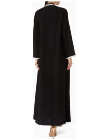 Resim Lava Design Modern Ve Şık Uzun Kollu Abaya Bütünleyici Detaylarla Zarif Görünüm Sunuyor Siyah 