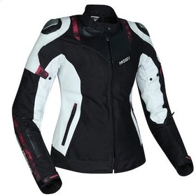 Resim Motoanl Motosiklet Kadın Montu Full Korumalı 4 Mevsim Deri Ve Maxdura Kumaş Mont White 