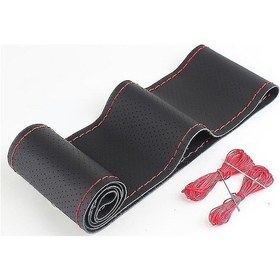 Resim Ranyeek 38cm Tam Deri Direksiyon Kılıfı - El İşçiliği Dikişli, Yumuşak Ve Kaymazsız Araç İç Döşeme Aksesuarı B-2 Renk 