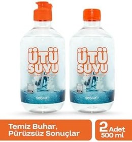 Resim Distile Edilmiş Saf Ütü Suyu 2 Adet 500 ml - Ütü, Buhar Kazanlı Ütü ve Kırışık Giderici Ütüler Için 