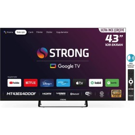 Resim Strong MT43EG4000F 43’’ 109CM Ekran Frameless Full HD Uydu Alıcılı Google TV 
