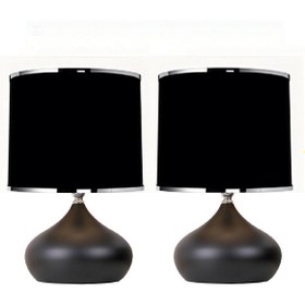 Resim 571 Store 2 ADET ELİPS MASA ABAJUR METAL GÖVDE KUMAŞ BAŞLIK AYDINLATMA 