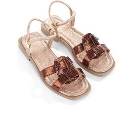 Resim Mia028-3014 Hakiki Deri Kadın Günlük Ortopedik Bronz Tatil Sandalet Bronz 