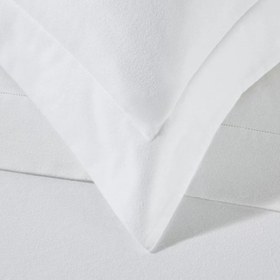 Resim Velvet Touch Pamuklu Oxford Tekli Yastık Kılıfı - Beyaz / Standart 50 × 75 cm 