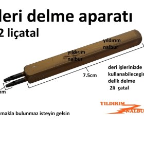 Resim Yıldırım Nalbur Deri Delme Aparatı 2 Li Çatal Delik Açma Çivisi Cüzdan Yapma 