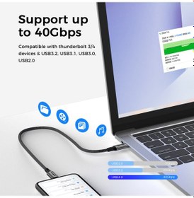 Resim Yediseven Usb 4 To Type C 4.0 Harici Ssd Kablosu 40gbps Kısa 20cm 