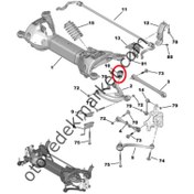 Resim Peugeot 508 (2019-2023) Arka Süspansiyon Traversi / Dingil Torsiyon Takozu (Orijinal) 