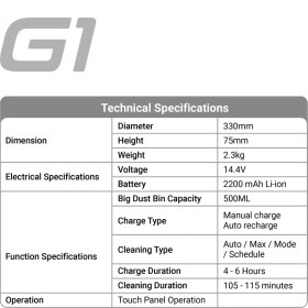 Resim Rebored G1 Robot Süpürge 