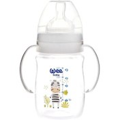 Resim Wee Baby Safari Geniş Ağızlı Kulplu PP Biberon 0-6 Ay 150 ml 