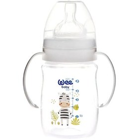 Resim Wee Baby Safari Geniş Ağızlı Kulplu PP Biberon 0-6 Ay 150 ml 