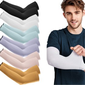 Resim Erkekler ve Kadınlar İçin 8 Çift Serinletici Kol Kılıfı - Giderken, Ofiste, Balıkçılık, Yürüyüş, Dövme Kapsama İçin Kompresyon Kol Kapakları - Nefes Alabilen Örgü Kumaş, 8 Renk (Beyaz, Açık Mavi, Mor, Bej, Kahverengi), Kol Kılıfı Kompresyonu, Açık Hava Kol Koruma, Şık Tasarım, Dayanıklı Kumaş 