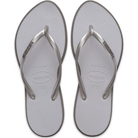 Resim Havaianas 4149584 Sslim Point Parmak Arası Açık Gri Kadın Terlik Siyah 