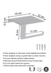 Resim Beyaz Tuvalet Kağıtlığı - Dayanıklı Banyo & Tuvalet Düzenleyici 