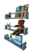 Resim RealWood Ahşap Dekoratif Çocuk Odası Rafı, Mutfak Rafı, Montessori Kitaplık 3'lü Raf 40 Cm. 