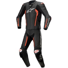 Resim Alpinestars Missile V2 2 Parça Deri Tulum Siyah Kırmızı 