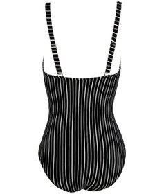 Resim Endeep Beria Kadın Siyah V Yaka Drapeli Toparlayıcı Mayo Siyah 