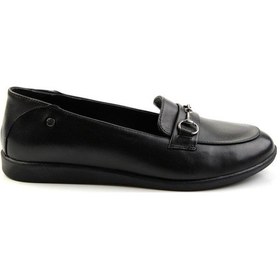 Resim Siyah Leather Kadın Loafer Ayakkabı K01087238403 Siyah 