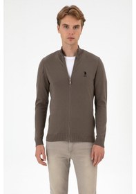 Resim U.S. Polo Assn. Erkek Slim Fit Vizon Triko Hırka 50313684-VR052 