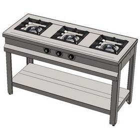 Resim Csa Karacasan Tüplü Taban Raflı Üçlü 3 Gözlü Ocak 