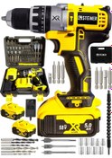 Resim Steiner XR 58 V 5Ah Darbeli Li-ion Çift Akülü Şarjlı Vidalama Matkap + 30 Parça Pro Usta Set 