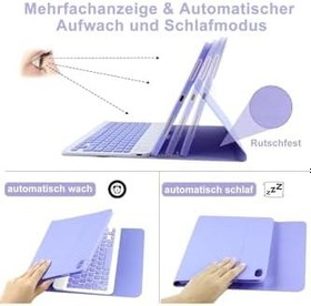 Resim M.TK moveteck İpad Air 13 Inç M2 Çip 2024 Uyumlu Bluetooth Özellikli Standlı Kalem Bölmeli Klavyeli Kılıf, Lila, Tek Ebat, Klavye-İpadAir13-lila 