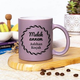 Resim Mor Renk Melek Annem İsimli Kupa Bardak 