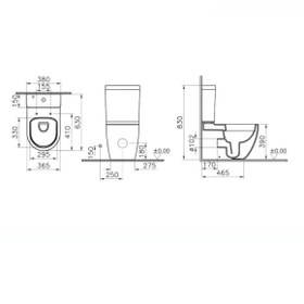 Resim VitrA S55 DUVARA SIFIR KANALSIZ KLOZET+REZERVUAR+İÇ TAKIM+KLOZET KAPAĞI SET 