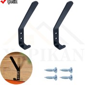 Resim Yapıkan 2 Ad. Modern Çelik Portmanto Askı Siyah - Metal Vestiyer Koridor Hol Kapı Duvar Eşya Elbise Askısı 