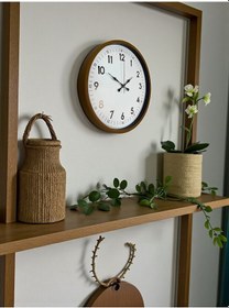 Resim 36 Cm Kahverengi Dekoratif Duvar Saati Çok Renkli 