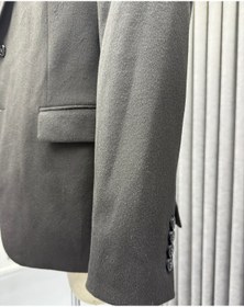 Resim Avni Ceylan Erkek Siyah Yünlü Kumaş Kapaklı Cep Detaylı Tek Düğme Blazer Ceket 