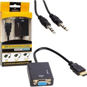 Resim Powermaster HDMI'dan VGA'ya Ses Desteğiyle Dönüştürücü 1 Port 32015 Model Siyah 