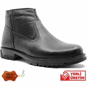Resim rekorsport Rekor Sport Hakiki Deri Termal Taban İçi Kürklü Bot Erkek Bot Ayakkabı RS-001SIYAH 