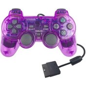 Resim Mor-ps2 Kablolu Oyun Denetleyicisi Gamepad Çift Titreşim Temizle Denetleyici Gamepad Joypad Sony Playstation Ps2 Controle İçin 