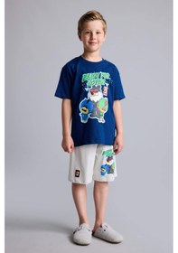 Resim Defacto Super 1 Takım Lisanslı Regular Fıt Elastik Bel 2li Lacivert Pijama Takımı Erkek Çocuk H7975a826hsnv30 Lacivert-nv30 