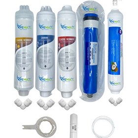Resim Pemax Water Solutions Kapalı Kasa Su Arıtma Cihazlarına Uygun Eco 5'li Reverse Osmosis Mebran Tatlandırıcı Set 