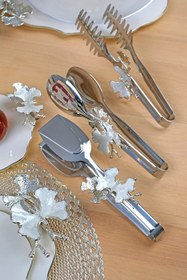 Resim Glore P05-012-Krem Kelebek Platin 3lü Maşa Seti 