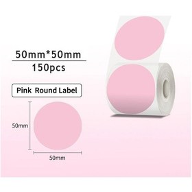 Resim Xindoker 50x50mm Pembe Termal Etiket Kağıdı, 150 Adet, Aralıklı Dairesel, Phomemo M221/m110/m120/m200/m220 Ve Detonger P1/p2/dp23/dp27/dp26 Uyumlu 
