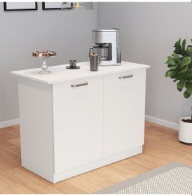 Resim Umg Mobilya Patentli 120lik Benzila Ada Mutfak, Mutfak Adası, Çok Amaçlı Dolap, Mutfak Masası Beyaz 
