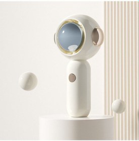 Resim Mini Taşınabilir El Tipi Vantilatör, Klima Vantilatörü Bej, 