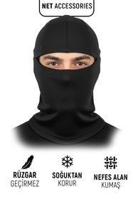 Resim Marka Siyah Termal Yüz Kar Maskesi Rüzgar Geçirmez Kışlık Unisex 