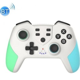 Resim Switch Pro İçin Nfc İle T23 Makro Programlama Altı Eksenli Kablosuz Bluetooth Kolu Mavi-yeşil 