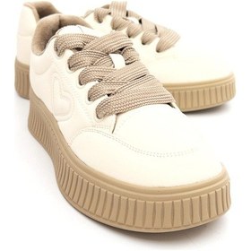 Resim Guja 25k419 Kadın Hakiki Deri İçi Polarli Sneaker Ayakkabı Bej 